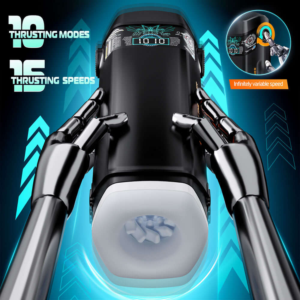 CyberSkin B-Titan - Black USB Rechargeable Thrusting & Vibrating Auto Masturbator with Heater